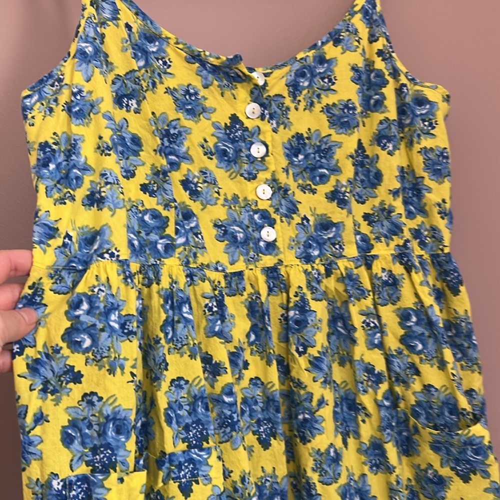 April Cornell Floral Blue Sleeveless Boho Adjustable Straps Maxi Dress Size S - Picture 8 of 10